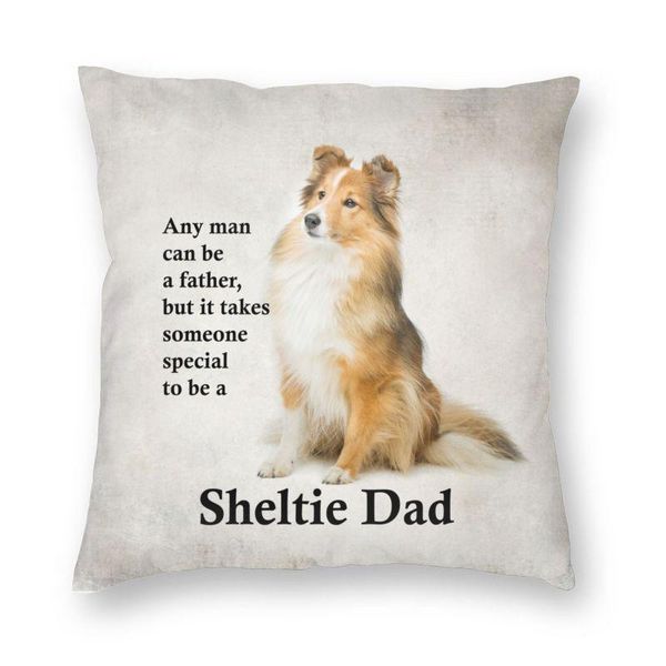 

cushion/decorative pillow cute dog pet sweet sheltie dad cushion cover shetland sheepdog throw case for sofa cool pillowcase home decoration