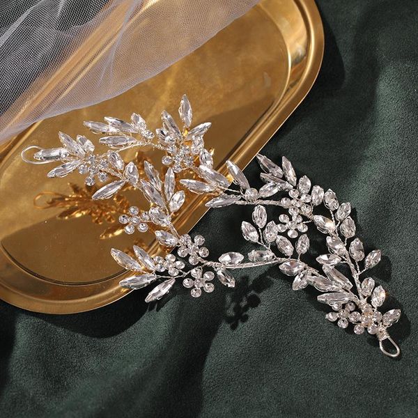 

hair clips & barrettes bridal hairband luxuriou headband wedding accessories rhinestone flower tiara head jewelry, Golden;silver