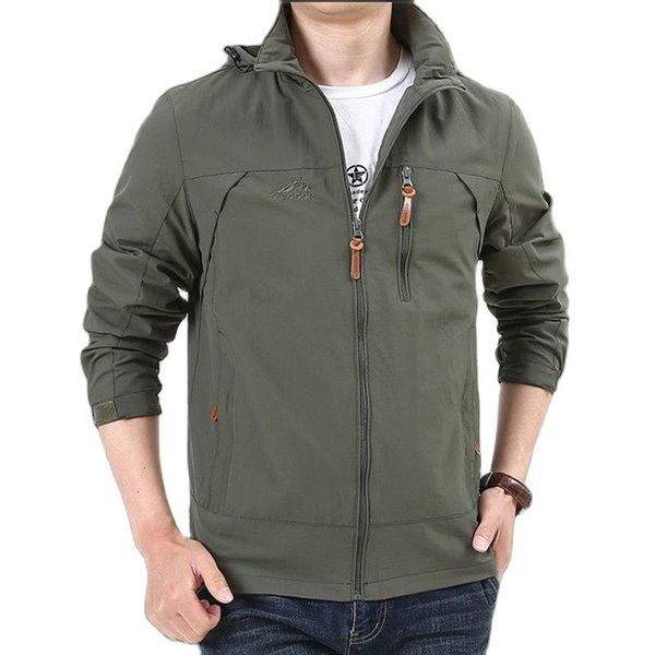 

men's jackets 2021 spring autumn casual solid fashion slim bomber jacket man thin hooded coat m-5xl, Black;brown