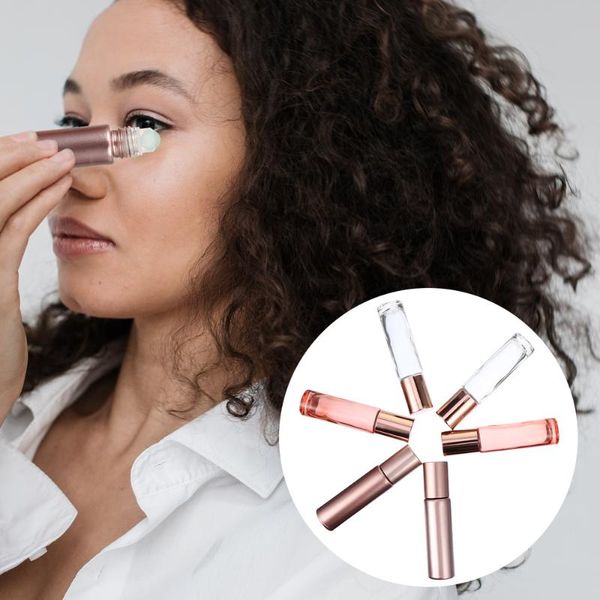 

storage bottles & jars 6pcs 10 refillable glass roll on essential oil roller