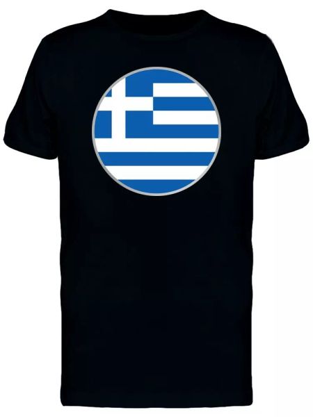 

cool greecre circle flag men's tee -image by shutterstock, White;black