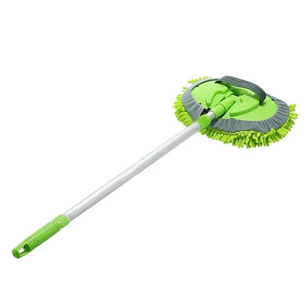 

in 1 car wash mop miwith long handle, chenille microfiber dust brush extension pole 24-46in, scratch cleaning tool sponge