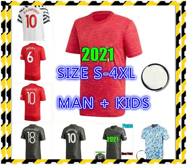 

manchester 2021 cavani van de beek b. fernandes pogba soccer jerseys martial lingard rashford football shirts united utd 20 21 third uniform, Black