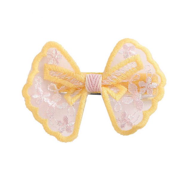 

girls hair accessories hairclips bb clip barrettes clips children kids childrens lace embroidered bow duck beak cute b9336, Slivery;white