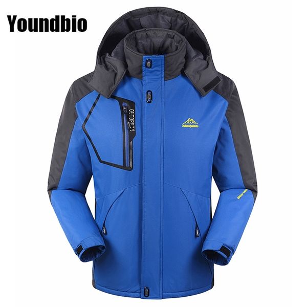 Homens jaqueta multi-bolso à prova de vento à prova d 'água e quente chapéu destacável Outdoor alpinismo casal casal masculino 210811