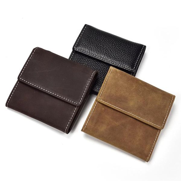 

coin purses siku men's leather holders crazy horse card holder purse, Red;black