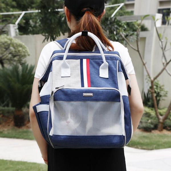 

cat carriers,crates & houses pet dog backpack carrier travel bag for hiking walking outdoor double shoulder dogs cats weight 6kg