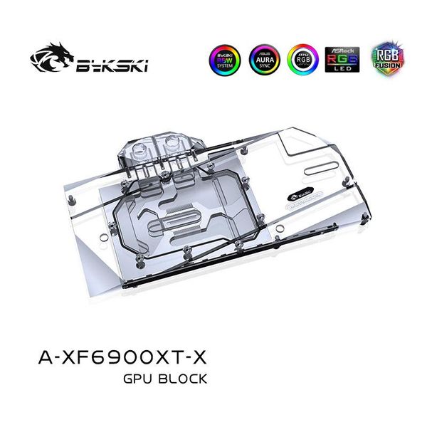 

bykski gpu water block for overseas edition xfx rx6900xt /6800xt ,with back plate watercooler ,a-xf6900xt-x fans & coolings