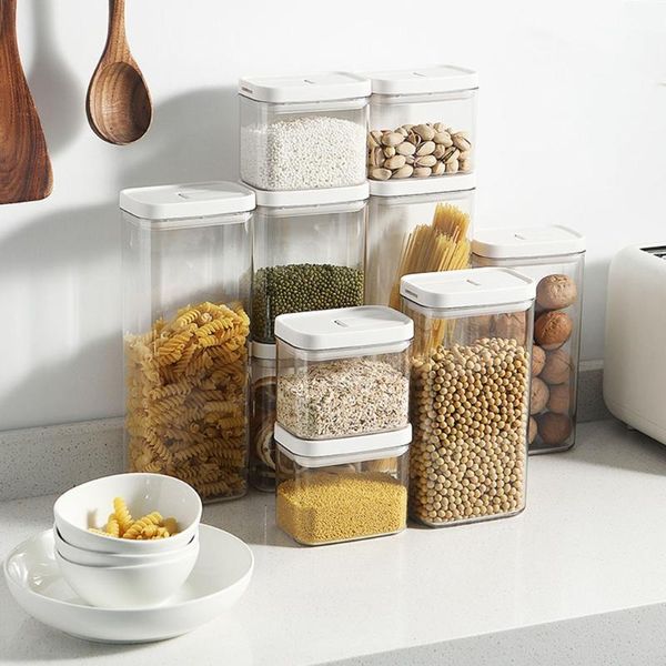 

storage bottles & jars sealed tank jar can tin canister bottle jug airtight container plastic cereal with easy lock lid