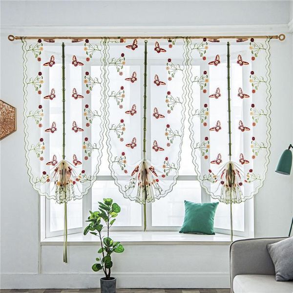 

curtain & drapes inel butterfly tulle fantasy roman sheer embroidered voile curtains for kitchen living room the bedroom panel