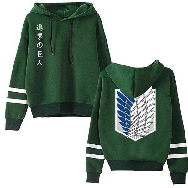 

mens hoodies attack on titan pullovers hoodies sweatshirts 90s anime hoody streetwear y1120, Black