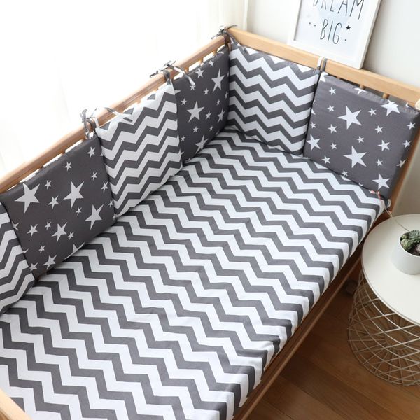 

baby bumper for newborns nordic thick soft bumpers in the crib for baby room decoration crib protector for infant cot 6 pcs set
