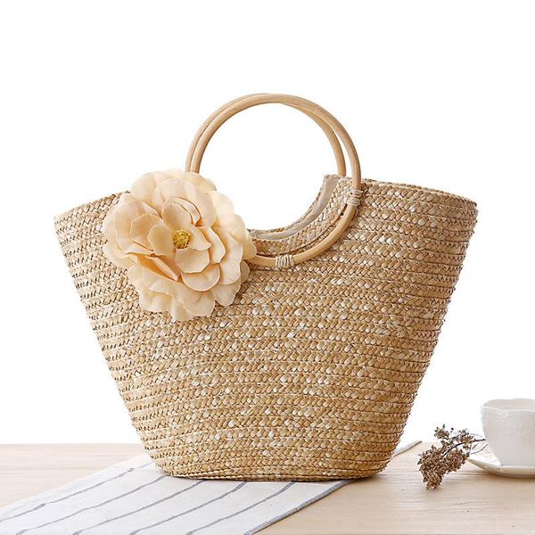 

duffel bags 2021 rattan hand woven bag flower beach