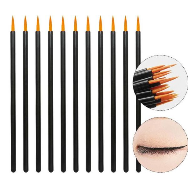 

nail brushes 50pcs black handle reusable gel liner art painting pen beauty makup tools disposable eyeliner, Yellow