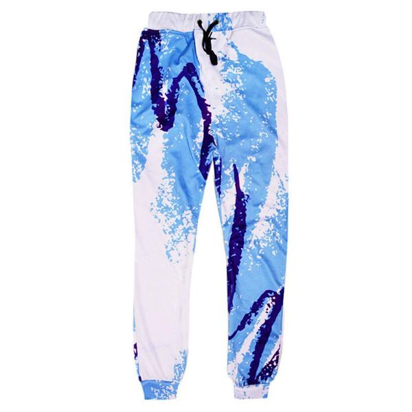 

men jogger pants blue paint 3d printing sweatpants casual leisure loose pantalones hombre plus size comfortable street trousers men's, Black