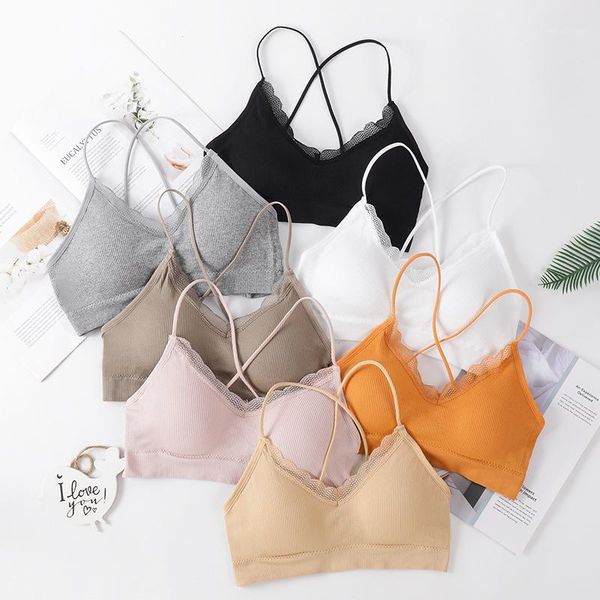 

yoga outfit women lace sports bra thin shoulder strap breathable underwear bralette anti-light shockproof push up running sleep
