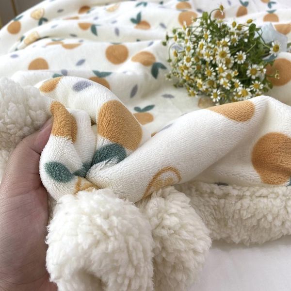 

blankets lamb wool blanket thick double layer milk blanket.