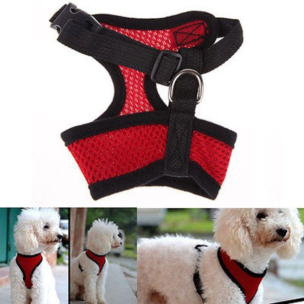 

dog collars & leashes harness vest adjustable chest strap belt soft mesh safety collar training for chihuahua cats puppy outdoor supplies