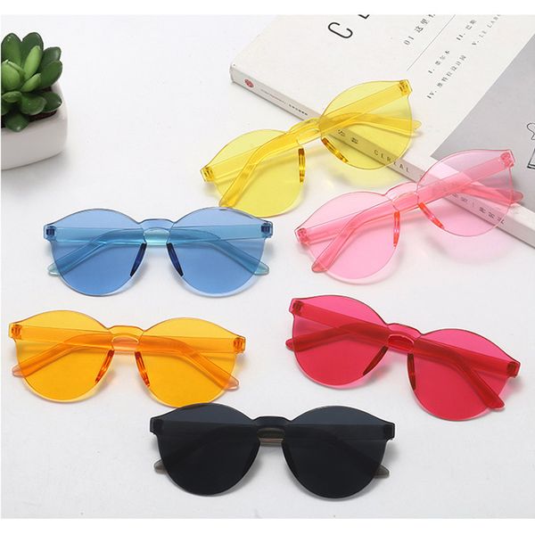 

korean style candy color kids sunglass boy girl rimls frame cat eye eyeware uv400 summer children sun glass goggl shad, White;black