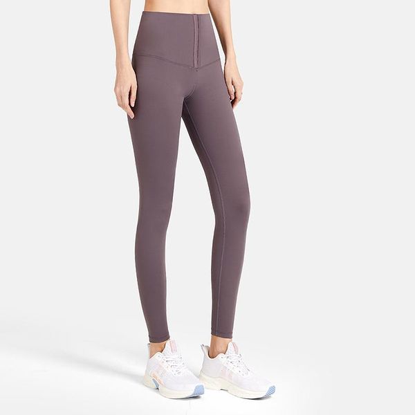 

yoga outfit european and american breasted fitness pants ladies high waist belly peach hips sports tight breathable stretch