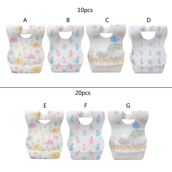 

bibs & burp cloths 10/20 pcs portable baby children disposable non-woven saliva towel infants waterproof feeding bib pockets for home travel