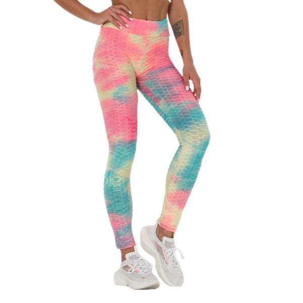 

fashion women ladies autumn casual high waist tie-dry elastic sports pants female skinny pencil red black women's & capris, Black;white