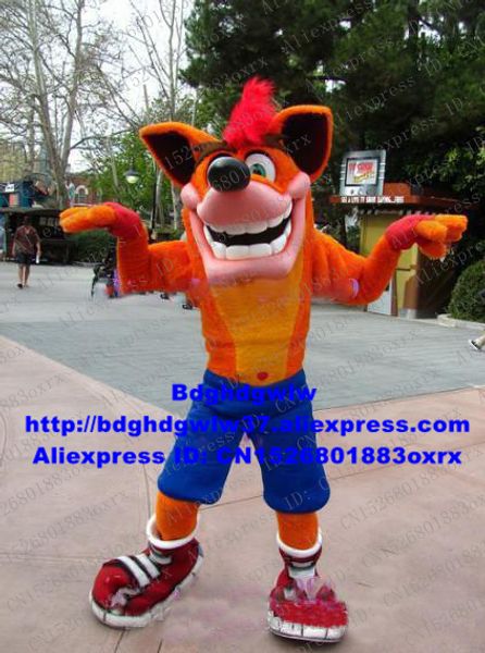 

mascot costumes crash bandicoot wolf fox mascot costume cartoon character outfit suit high street mall festivals and holidays zx493, Red;yellow