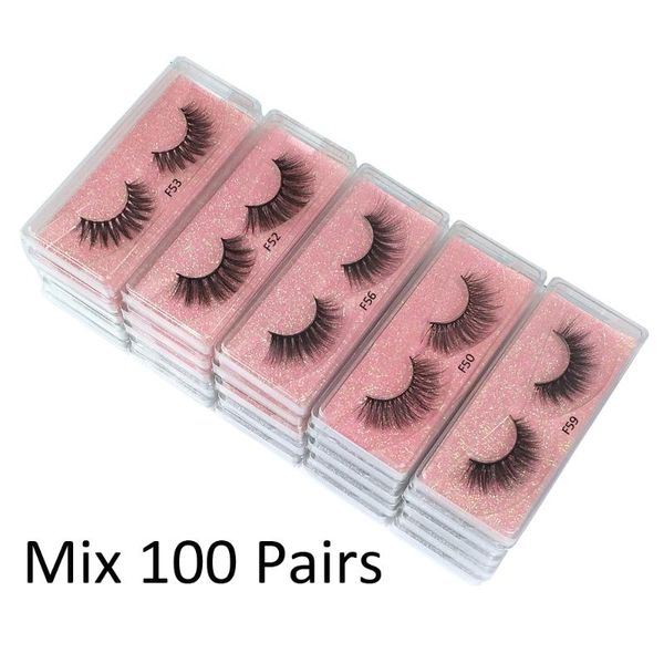 

false eyelashes wholesale lashes 30/50/100 pairs 3d mink in bulk natural hand made makeup eye