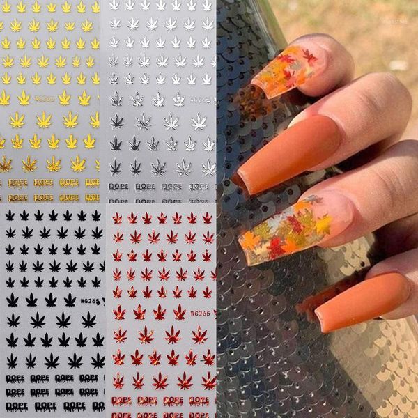 

autumn letters nail art stickers glitter 3d diy tips decals thin flakes laser foil decorations1, Black