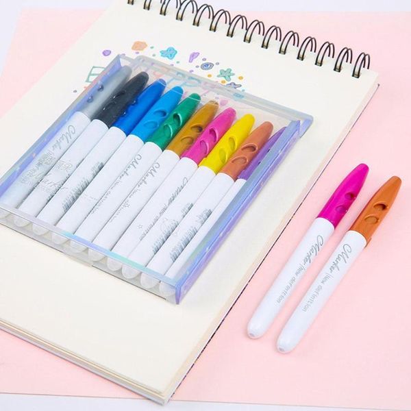 

color/box double line marker pen gift card writing color drawing highlighter mark outline n5k4 highlighters, Black;red