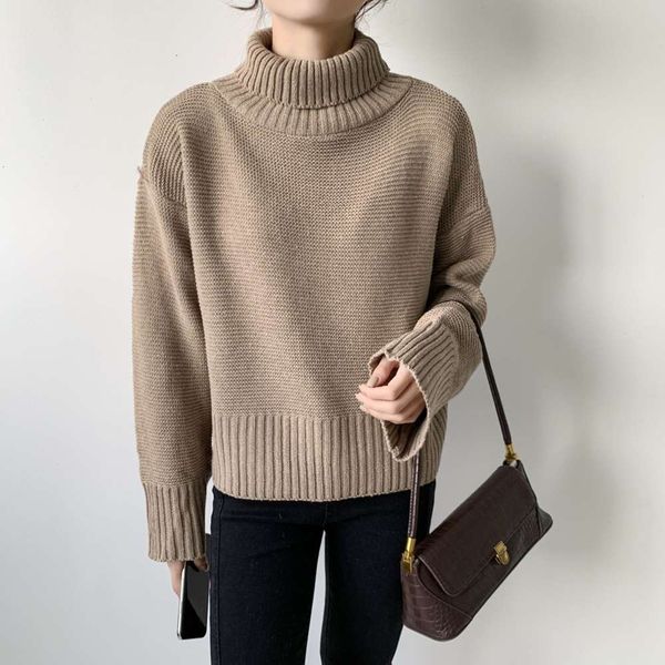 

autumn style and fashion loose thin high neck solid color knitted sweater backing women, White;black