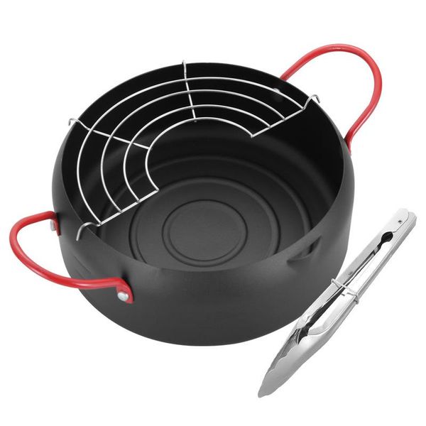 

pans japanese deep fryer 304 stainless steel kitchen tempura frying pan 22 cm with bird beak oil guide port supplies