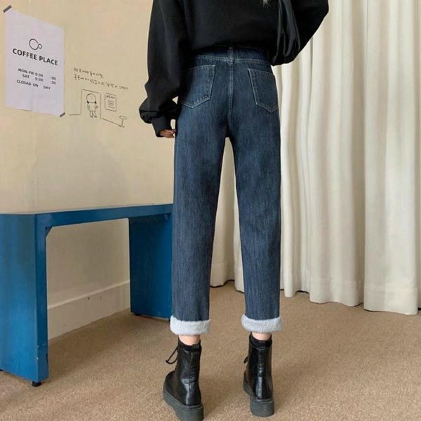 

women's jeans women pants straight solid vintage comfortable trousers harajuku all-match pantalon mujer ladies autumn trendy, Blue