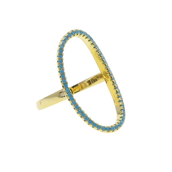 

wedding rings bohemian sparkling hollow oval shape pave blue tiny cubic zirconia rhinestone geometric knuckle ring simple trendy jewerly, Slivery;golden