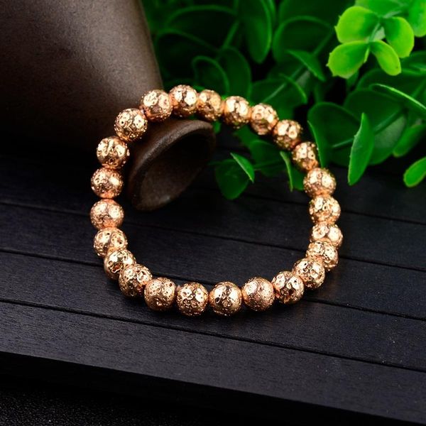 

beaded, strands douvei 2021 gold silver black lava stone beads bracelet bangle for women essential oil diffuser men bangles jewelry bijoux a