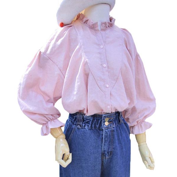 Doce comestível árvore fungo carrinho colarinho mulheres button shirt bluses coreano moda rosa senhoras tops blusas mujer 210514