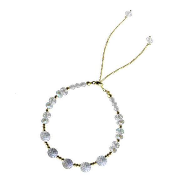 

charm bracelets l fashion women crystal bracelet adjustable clear beaded jewelry gift for girls wholesale, Golden;silver