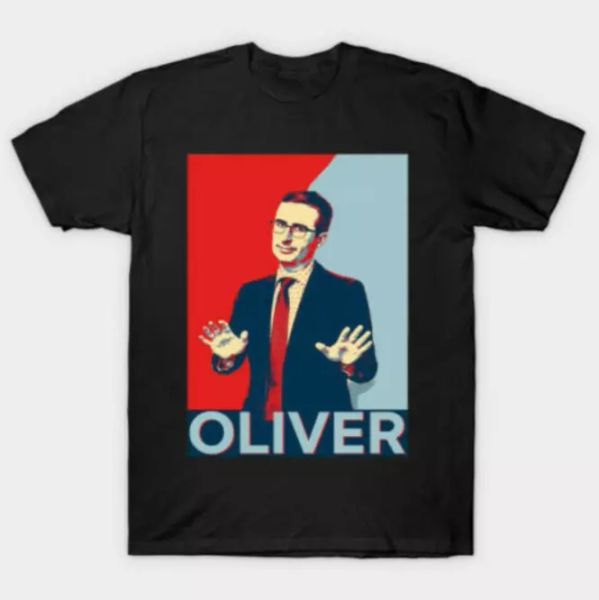 

John Oliver Comedian In The Style Of Hope Poster Parody Black T-Shirt S-6XL, White;black