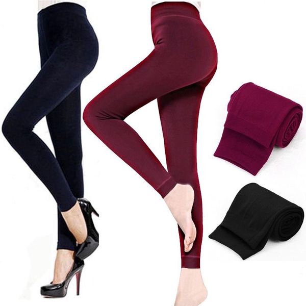 

women's leggings christmas wholesale for women thick slim casual winter warm faux velvet legging knitted super elastic, Black