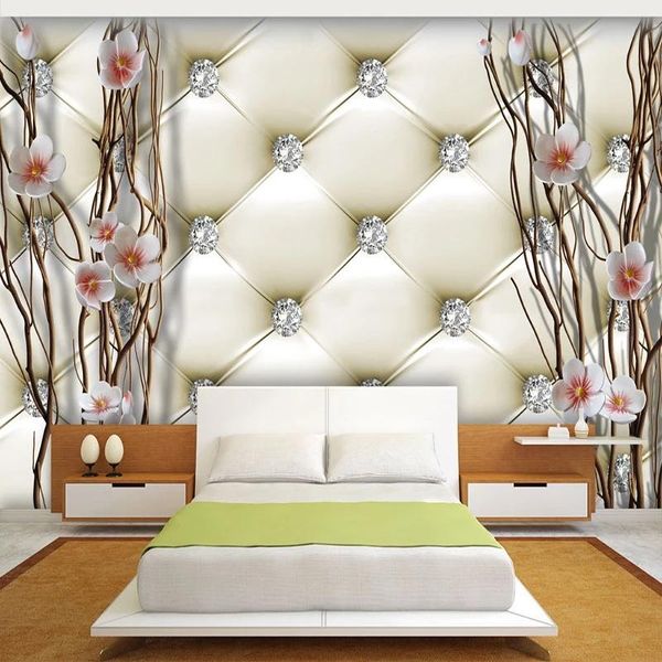 

wallpapers custom mural wallpaper 3d embossed branches painting art soft package living room tv backdrop home decor waterproof