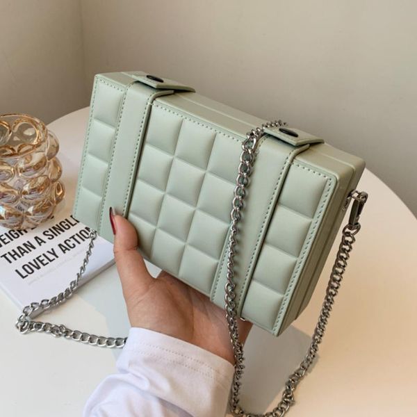 

evening bags pu leather crossbody for women 2021 small totes with metal handle lady shoulder messenger bag handbags purses