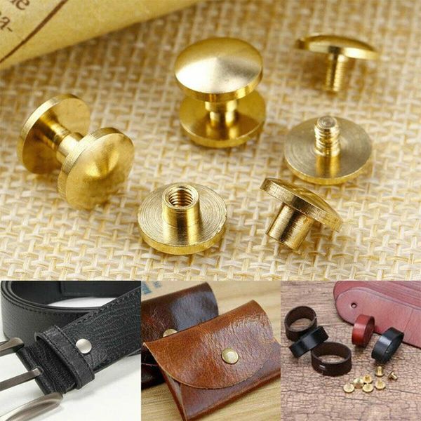 

bag parts & accessories 10pcs luggage arc belt screw leather craft nail brass solid rivet stud head 4-10mm, Black