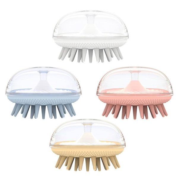 

hair brushes 4pcs head massager scrubbers brush scalp cleaning, Silver