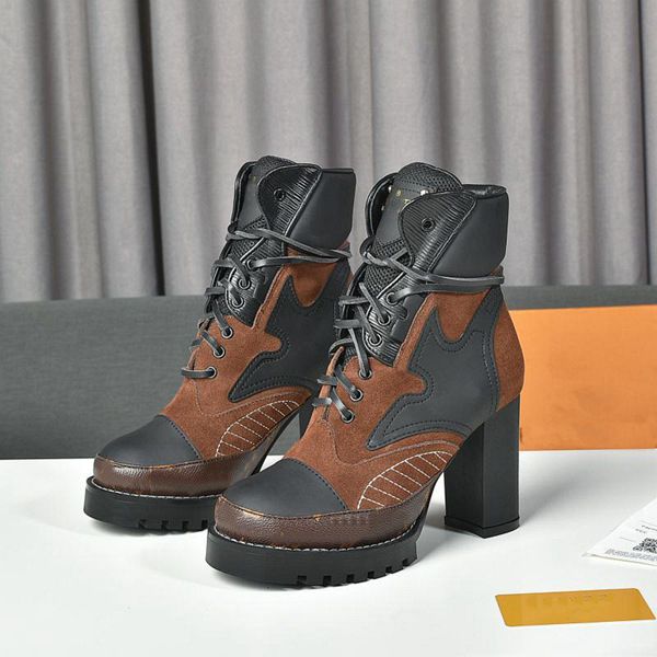 

luxury louises boots designer women winter sock boot chain leather letter shoes flat mid high heel vutto h26, Black