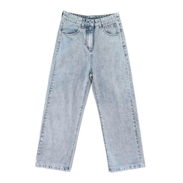 

men's jeans denim spring and summer loose straight wide-leg trousers korean wild plus size casual handsome trendy mopping pants, Blue