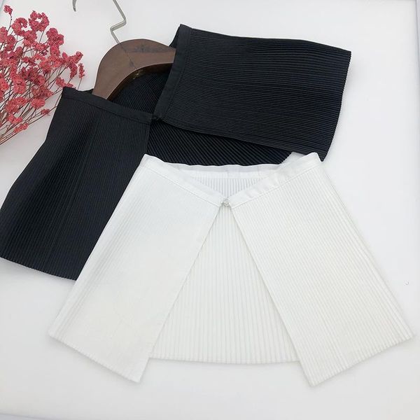 

women shirt detachable collars shawl vintage female solid color fake collar decoration ladies dress false bow ties, Black;gray