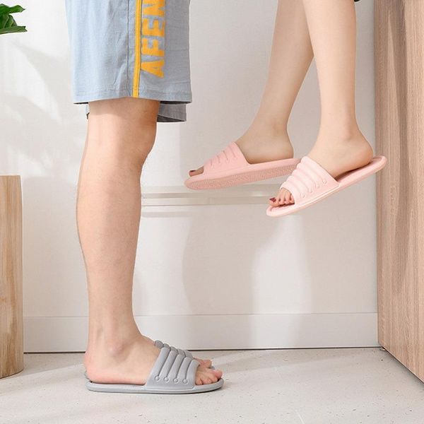 

slippers home 2021 summer indoor floor non-slip platform couple family women men el bathroom bath sandals, Black