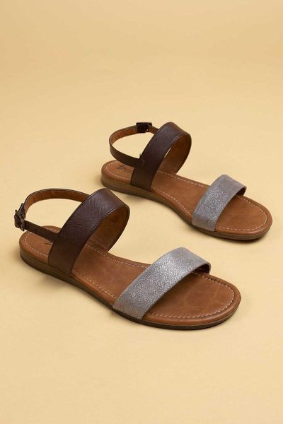 

sandals women's gray genuine leather, Black