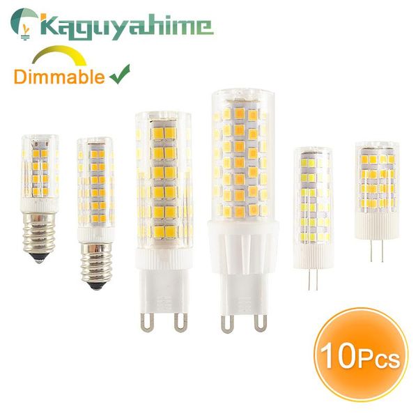

bulbs kaguyahime 10pcs/lot led g9 e14 g4 lamp dimmable bulb 3w 5w 7w 9w dc 12v ac 220v cob spotlight chandelier