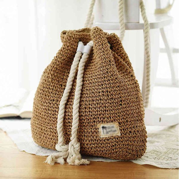 

women straw backpack straw bag fashion rucksack weaved for girls mochila backpack travel beach bags women shoulder bag